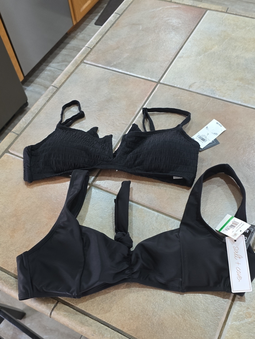 Bundle Deal 2 Lg Black Bikini Tops Nwt